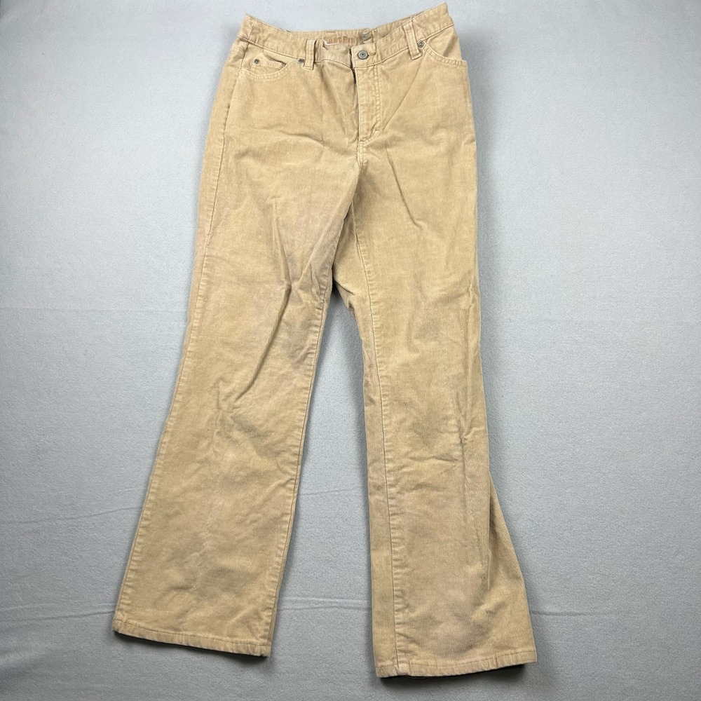 St Johns Bay Women's Size 8 Tan Boot Cut Secretly Slender Corduroy Pants Stretch
